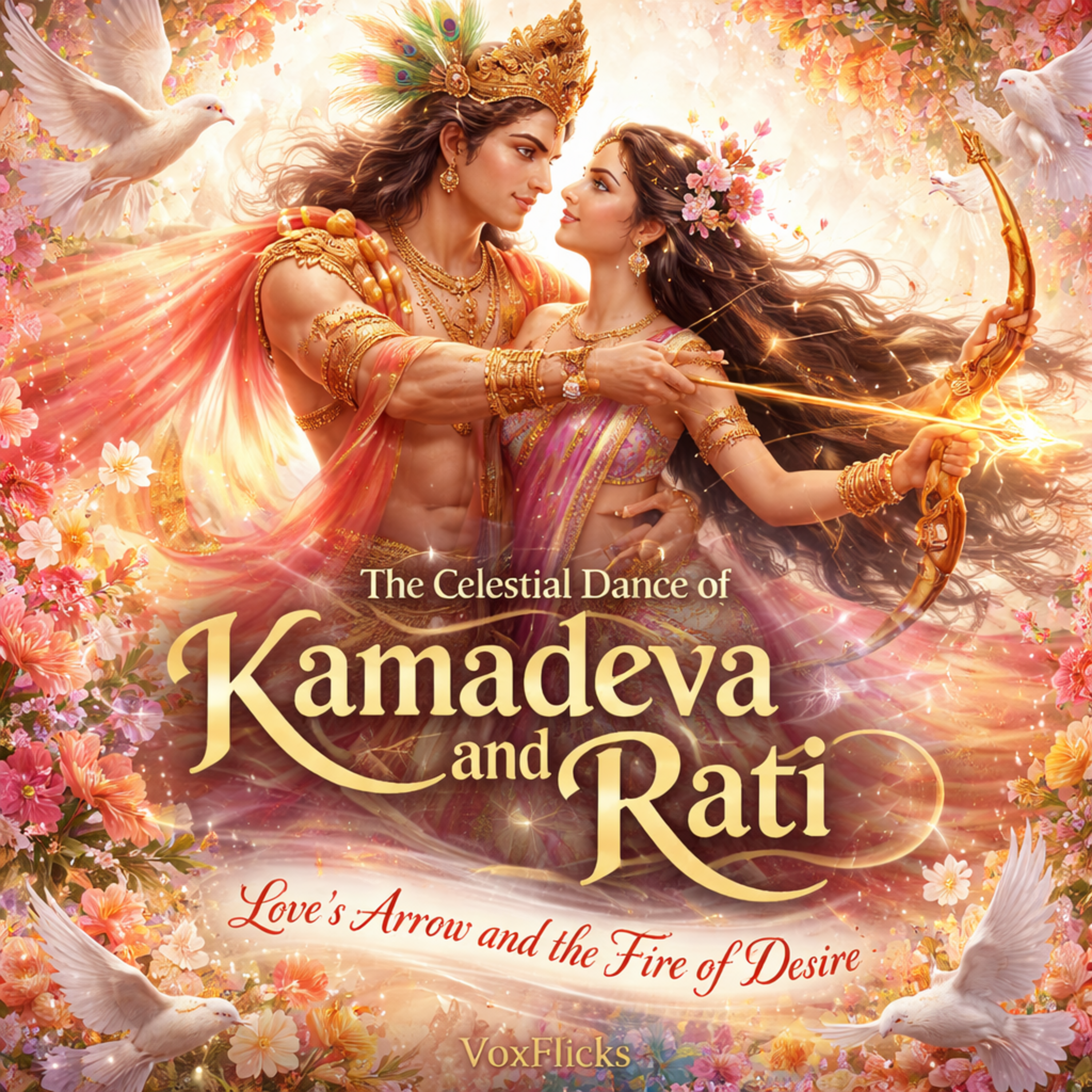 The Celestial Dance of Kamadeva and Rati: Love’s Arrow and the Fire of Desire